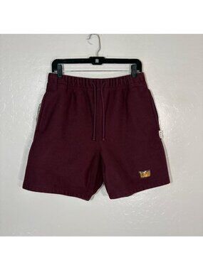 Advisory Board Crystals Shorts Mens 31 Red Fleece Sweat Drawstring Logo Casual